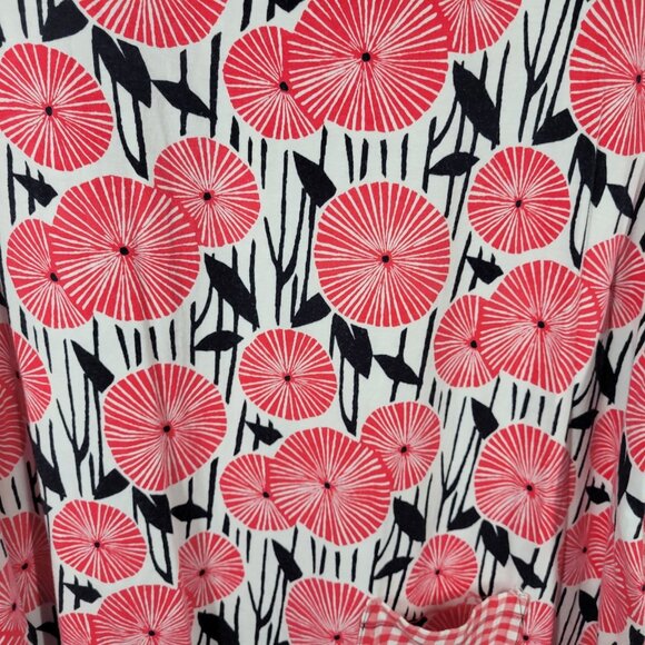 Westbound Womens Top 3X Plus Tee Cap Sleeve Red Geometric Cotton Blend GEO222E - Picture 7 of 9